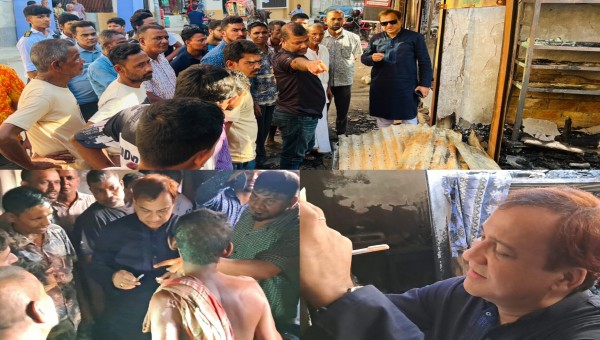 করেরপাড়ায় অগ্নিকাণ্ডে ক্ষতিগ্রস্তদের পাশে সিউক চেয়ারম্যান