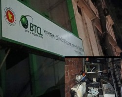 সিলেটে বিটিসিএলের গুদামে আগুন